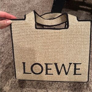 Raffia tote bag. Can use top handle or with long strap